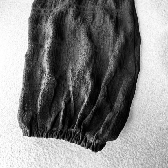 Madewell Puff-Sleeve Ruffle-Hem Mini Dress Size 00 Black Lined Woven Plaid - Picture 15 of 16